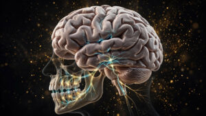 conexion-nervios-dientes-cerebro-trigemino-orion Imagen 3D del cerebro conectado a los dientes por el nervio trigémino